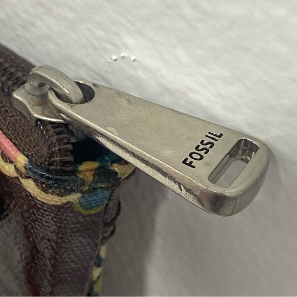 Fossil Key-Per Brown Floral Coated Canvas Crossbody Bag - NWOT - Picture 9 of 9